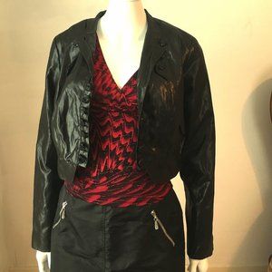 FAUX leather motorcycle crop jacket